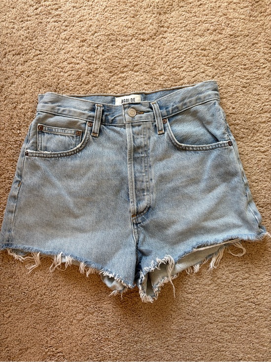 Agolde Pants - Agolde light wash Mila high rise shorts